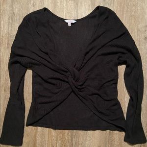 Tie front sweater